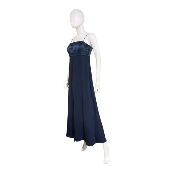 Michaelangelo Navy Blue Empire Cut Gown, 8 - Picture 3 of 9